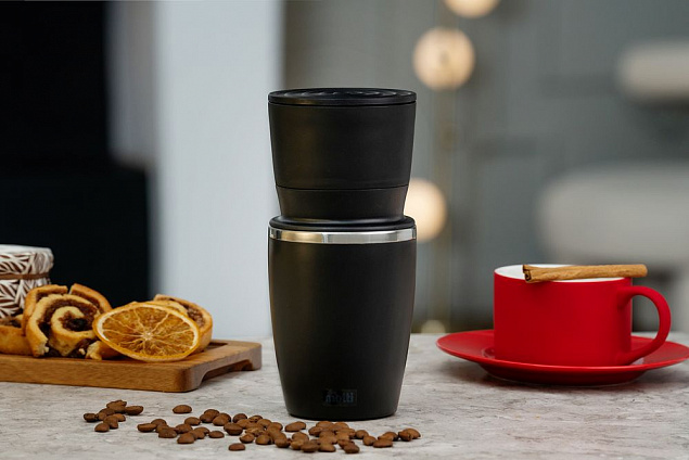 Капельная кофеварка Fanky 3 в 1, черная с логотипом в Нефтекамске заказать по выгодной цене в кибермаркете AvroraStore