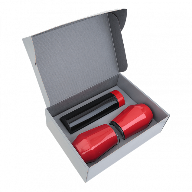 Набор Hot Box duo E2B grey (черный с красным) с логотипом в Нефтекамске заказать по выгодной цене в кибермаркете AvroraStore