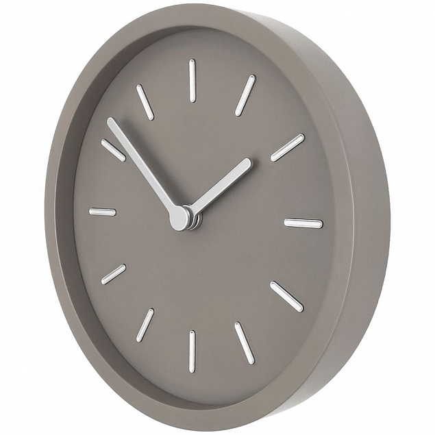 Часы настенные Bronco Sophie, серо-бежевые с логотипом в Нефтекамске заказать по выгодной цене в кибермаркете AvroraStore