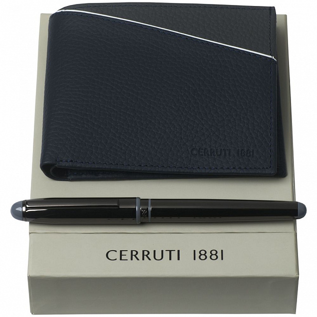 Набор Cerruti 1881: кошелек и роллер, синий с логотипом в Нефтекамске заказать по выгодной цене в кибермаркете AvroraStore