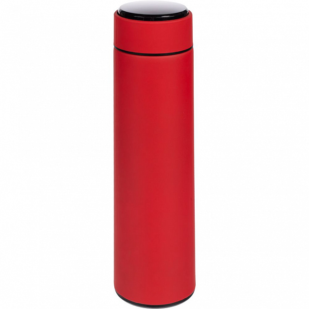 Смарт-бутылка с заменяемой батарейкой Long Therm Soft Touch, красная с логотипом в Нефтекамске заказать по выгодной цене в кибермаркете AvroraStore