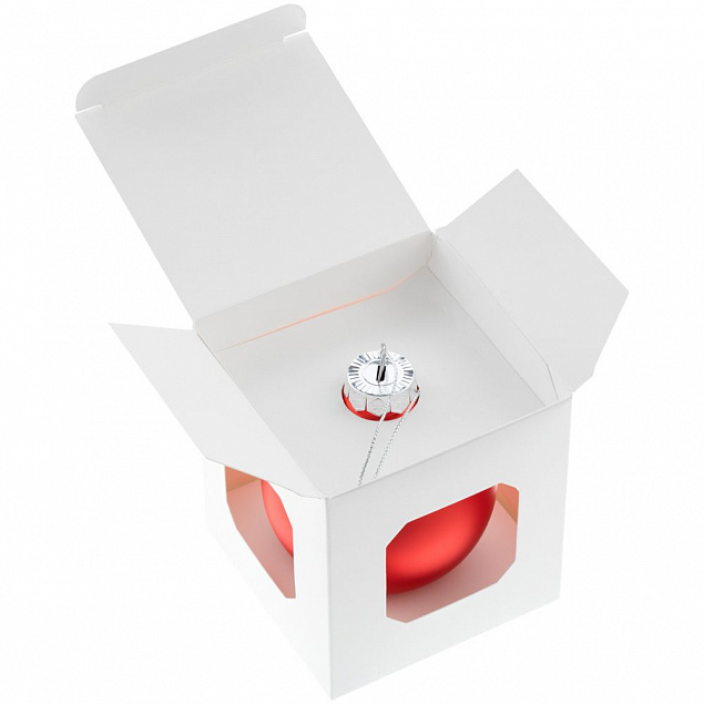 Елочный шар Finery Matt, 8 см, матовый красный с логотипом в Нефтекамске заказать по выгодной цене в кибермаркете AvroraStore