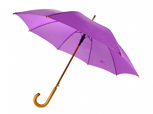 Зонт-трость полуавтоматический с деревянной ручкой с логотипом в Нефтекамске заказать по выгодной цене в кибермаркете AvroraStore