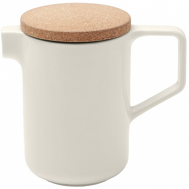 Чайник Riposo, белый с логотипом в Нефтекамске заказать по выгодной цене в кибермаркете AvroraStore