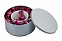 Коробка круглая, средняя, серебристая с логотипом в Нефтекамске заказать по выгодной цене в кибермаркете AvroraStore