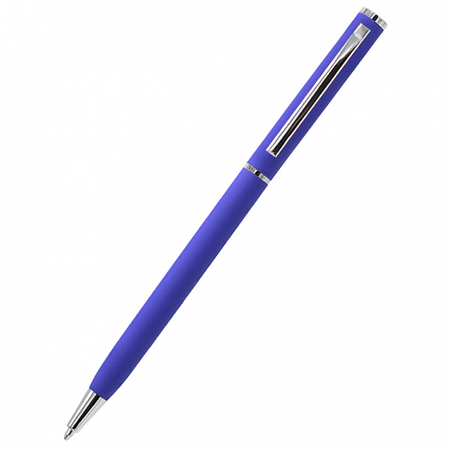 Ручка металлическая Tinny Soft софт-тач, фиолетовая с логотипом в Нефтекамске заказать по выгодной цене в кибермаркете AvroraStore