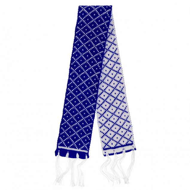 Вязаный шарфик Dress Cup, синий с логотипом в Нефтекамске заказать по выгодной цене в кибермаркете AvroraStore