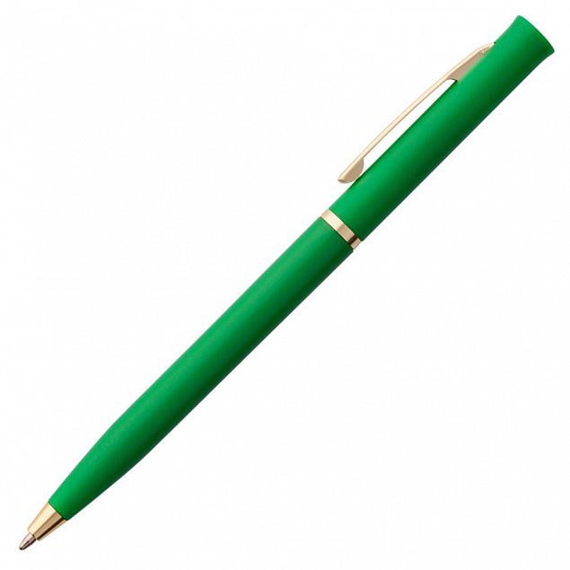 Ручка шариковая Euro Gold, зеленая с логотипом в Нефтекамске заказать по выгодной цене в кибермаркете AvroraStore