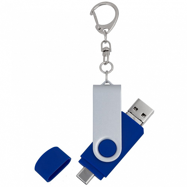 Флешка Trio Twist, синяя, 32 Гб с логотипом в Нефтекамске заказать по выгодной цене в кибермаркете AvroraStore