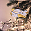 Ёлочная игрушка Самолетик (белый с золотым ) с логотипом в Нефтекамске заказать по выгодной цене в кибермаркете AvroraStore
