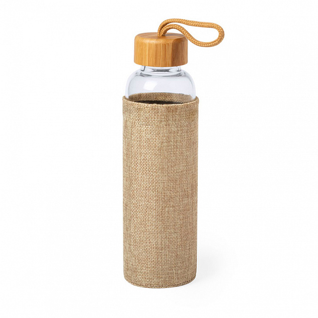 Бутылка для воды KASFOL, стекло, бамбук, 500 мл с логотипом в Нефтекамске заказать по выгодной цене в кибермаркете AvroraStore