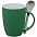 Кружка с ложкой Cheer Up ver.2, зеленая с логотипом в Нефтекамске заказать по выгодной цене в кибермаркете AvroraStore