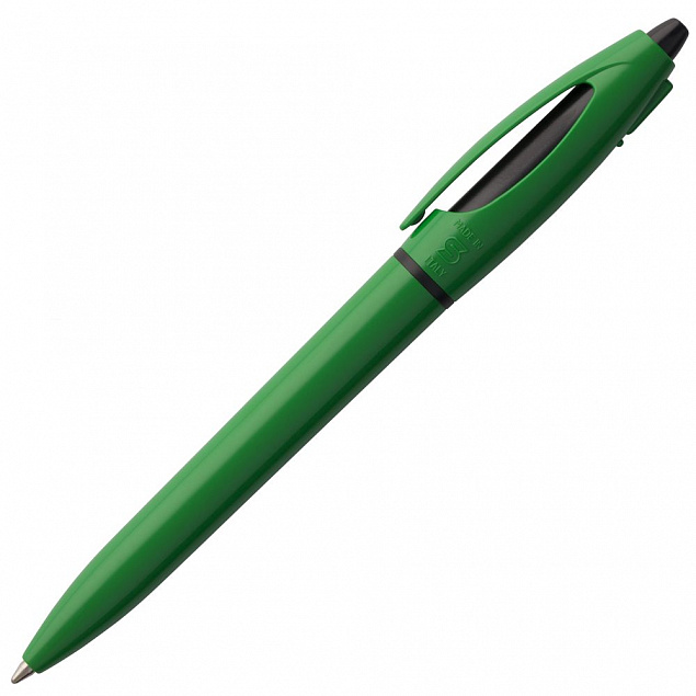 Ручка шариковая S! (Си), зеленая с логотипом в Нефтекамске заказать по выгодной цене в кибермаркете AvroraStore