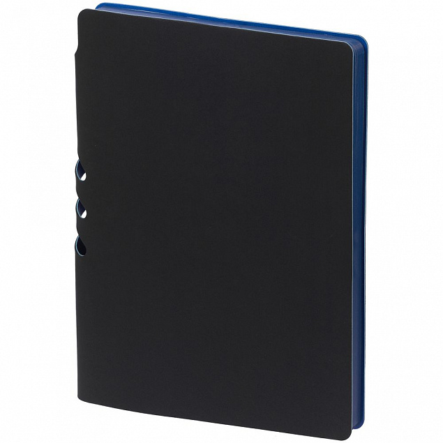 Ежедневник Flexpen Black, недатированный, черный с синим с логотипом в Нефтекамске заказать по выгодной цене в кибермаркете AvroraStore