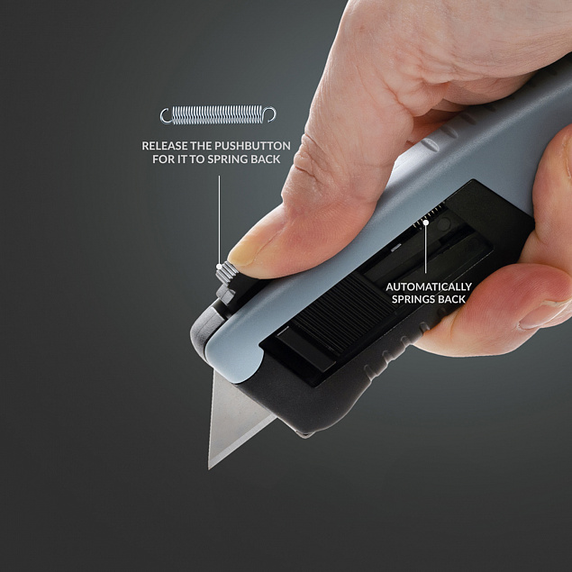 Безопасный строительный нож из переработанного пластика RCS с логотипом в Нефтекамске заказать по выгодной цене в кибермаркете AvroraStore