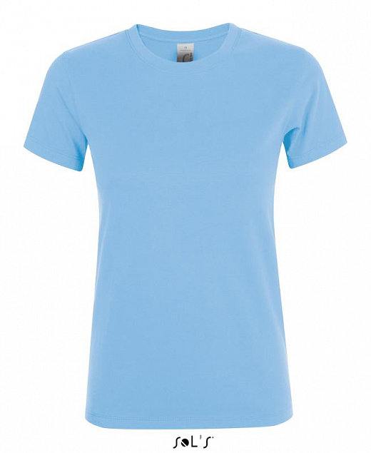 Фуфайка (футболка) REGENT женская,Голубой L с логотипом в Нефтекамске заказать по выгодной цене в кибермаркете AvroraStore
