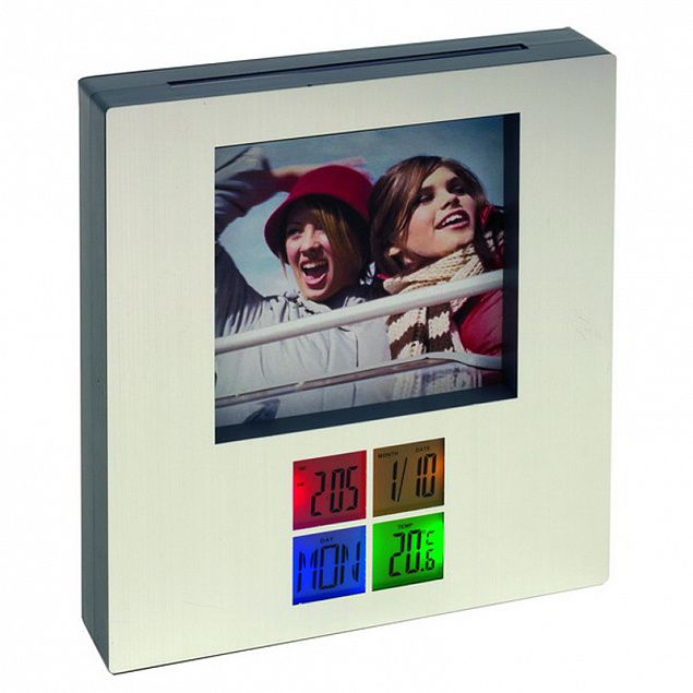 Фоторамка с электронными часами "En Vogue" с логотипом в Нефтекамске заказать по выгодной цене в кибермаркете AvroraStore