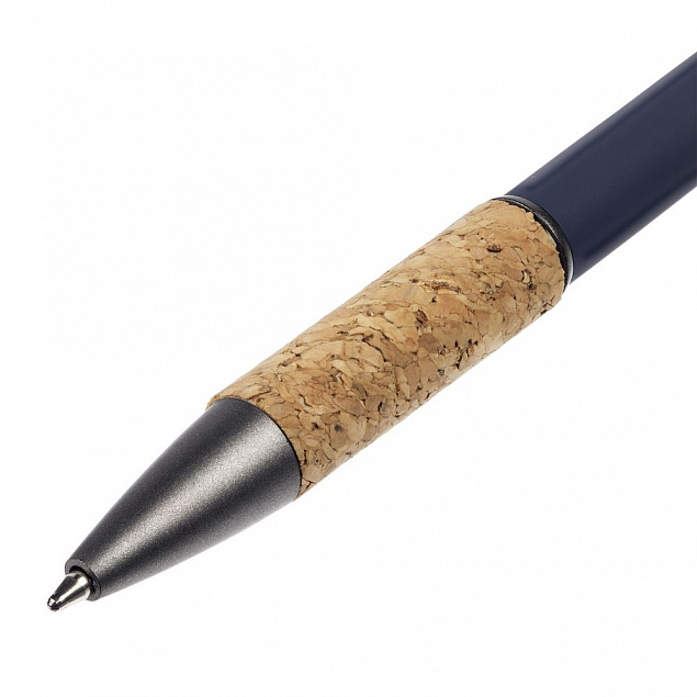 Ручка шариковая Cork, синяя с логотипом в Нефтекамске заказать по выгодной цене в кибермаркете AvroraStore