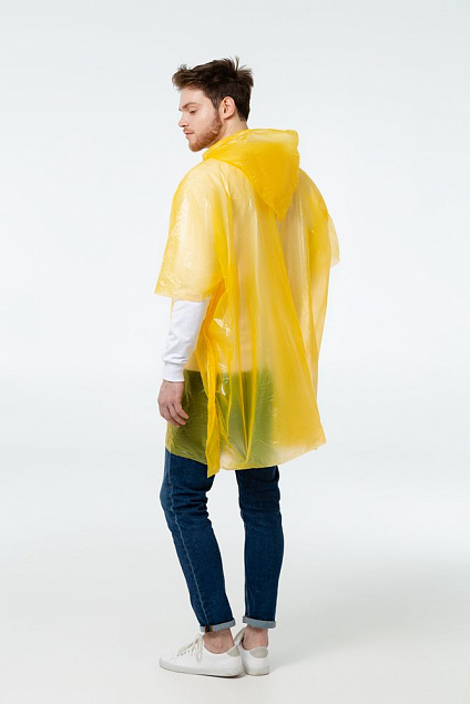 Дождевик-пончо RainProof, желтый с логотипом в Нефтекамске заказать по выгодной цене в кибермаркете AvroraStore