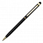 Шариковая ручка Touch Tip из золотого алюминия, черная с логотипом в Нефтекамске заказать по выгодной цене в кибермаркете AvroraStore