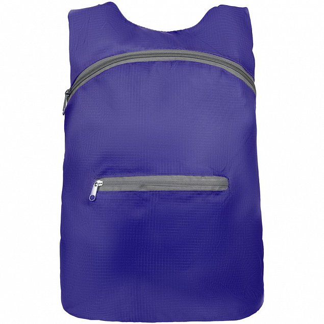 Складной рюкзак Barcelona, синий с логотипом в Нефтекамске заказать по выгодной цене в кибермаркете AvroraStore