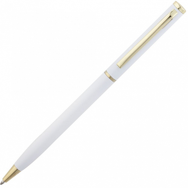 Ручка шариковая Hotel Gold, ver.2, белая с логотипом в Нефтекамске заказать по выгодной цене в кибермаркете AvroraStore