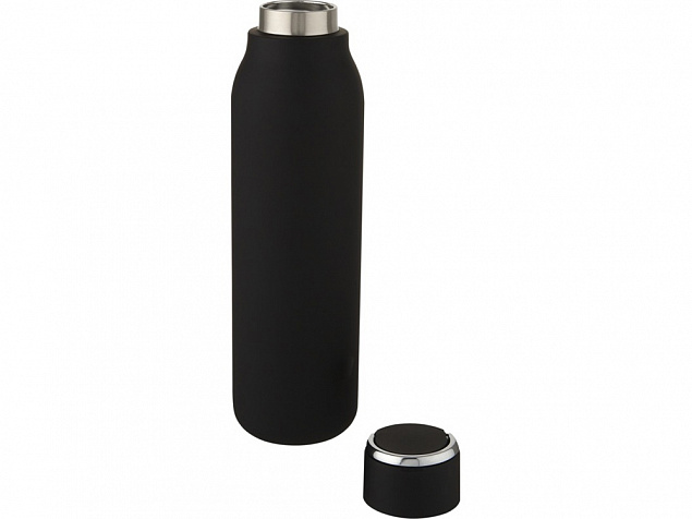 Marka, медная бутылка объемом 600 мл с вакуумной изоляцией и металлической петлей, черный с логотипом в Нефтекамске заказать по выгодной цене в кибермаркете AvroraStore