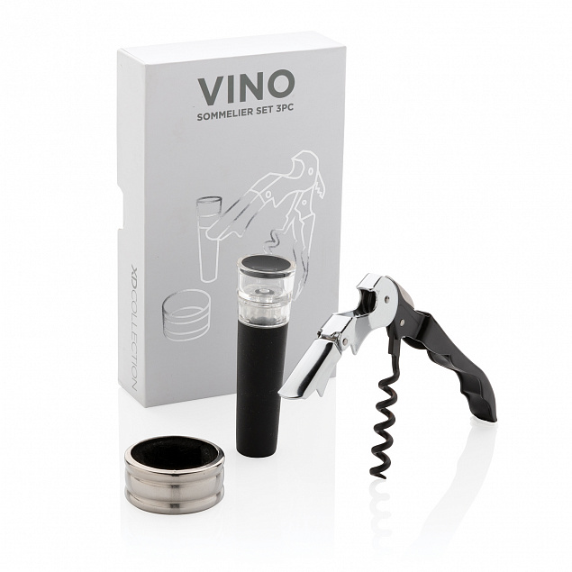 Винный набор сомелье Vino, 3 шт. с логотипом в Нефтекамске заказать по выгодной цене в кибермаркете AvroraStore