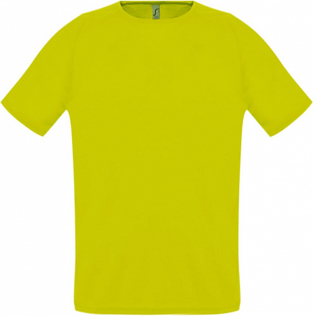 Футболка унисекс Sporty 140, желтый неон с логотипом в Нефтекамске заказать по выгодной цене в кибермаркете AvroraStore