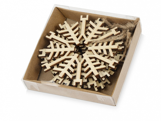 Набор деревянных снежинок с логотипом в Нефтекамске заказать по выгодной цене в кибермаркете AvroraStore