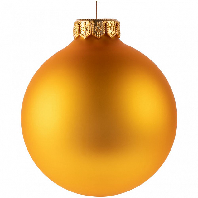 Елочный шар Gala Night Matt в коробке с тиснением, золотистый, 8 см с логотипом в Нефтекамске заказать по выгодной цене в кибермаркете AvroraStore