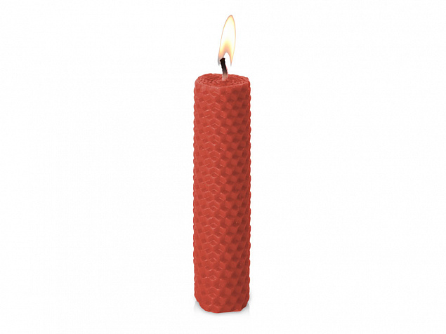 Свеча из вощины 3 х 12,5 см с деревянным ярлыком, красный с логотипом в Нефтекамске заказать по выгодной цене в кибермаркете AvroraStore