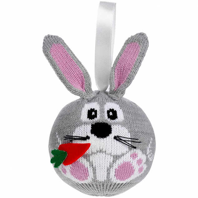 Елочный шар «Заяц с морковкой» с логотипом в Нефтекамске заказать по выгодной цене в кибермаркете AvroraStore
