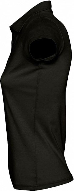 Рубашка поло женская Prescott Women 170, черная с логотипом в Нефтекамске заказать по выгодной цене в кибермаркете AvroraStore