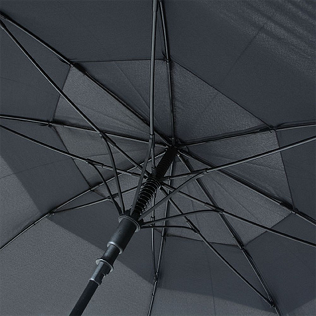 Зонт-трость Fiber Golf Air, черный с логотипом в Нефтекамске заказать по выгодной цене в кибермаркете AvroraStore