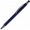 Ручка шариковая Atento Soft Touch со стилусом, темно-синяя с логотипом в Нефтекамске заказать по выгодной цене в кибермаркете AvroraStore