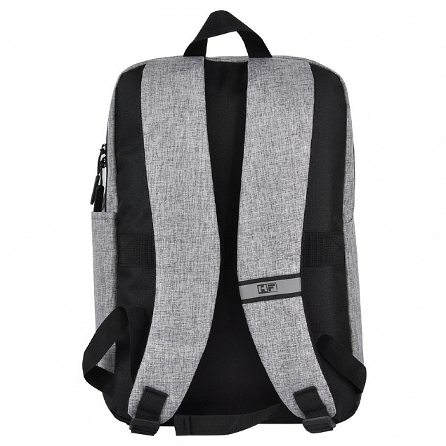 Рюкзак Boom, серый/чёрный, 43 x 30 x 13 см, 100% полиэстер  с логотипом в Нефтекамске заказать по выгодной цене в кибермаркете AvroraStore