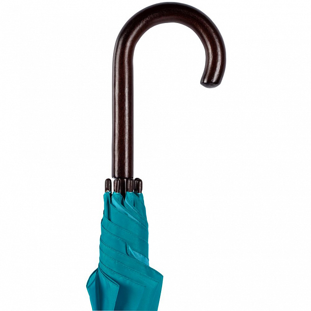 Зонт-трость Standard, бирюзовый с логотипом в Нефтекамске заказать по выгодной цене в кибермаркете AvroraStore