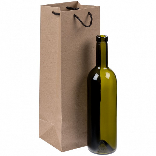 Пакет под бутылку Vindemia, крафт с логотипом в Нефтекамске заказать по выгодной цене в кибермаркете AvroraStore