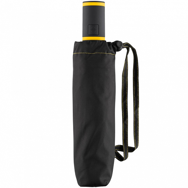 Зонт складной AOC Mini с цветными спицами, желтый с логотипом в Нефтекамске заказать по выгодной цене в кибермаркете AvroraStore