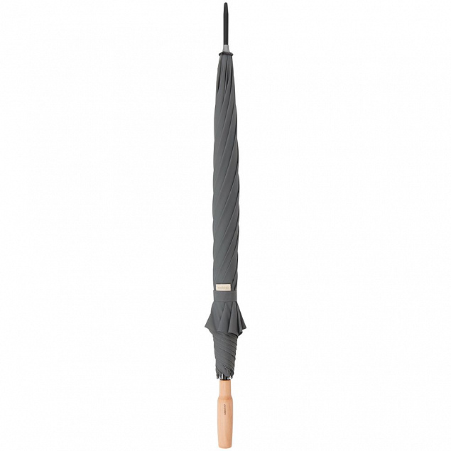 Зонт-трость Nature Stick AC, серый с логотипом в Нефтекамске заказать по выгодной цене в кибермаркете AvroraStore