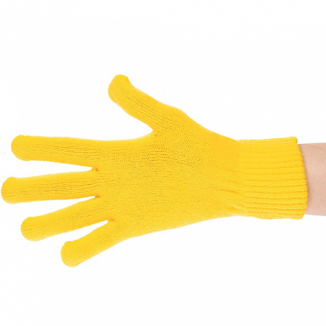 Перчатки Urban Flow, желтые с логотипом в Нефтекамске заказать по выгодной цене в кибермаркете AvroraStore
