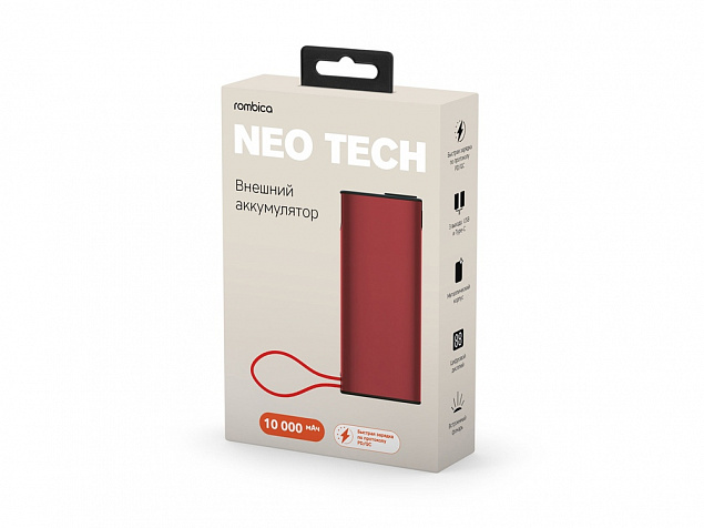 Внешний аккумулятор «NEO Tech», 10000 mAh с логотипом в Нефтекамске заказать по выгодной цене в кибермаркете AvroraStore