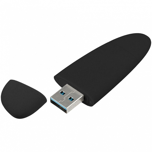 Флешка Pebble Type-C, USB 3.0, черная, 32 Гб с логотипом в Нефтекамске заказать по выгодной цене в кибермаркете AvroraStore