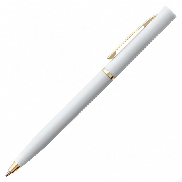 Ручка шариковая Euro Gold, белая с логотипом в Нефтекамске заказать по выгодной цене в кибермаркете AvroraStore