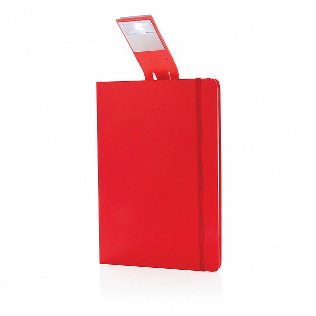 Блокнот с закладкой-фонариком, красный с логотипом в Нефтекамске заказать по выгодной цене в кибермаркете AvroraStore