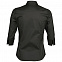 Рубашка женская с рукавом 3/4 EFFECT 140, черная с логотипом в Нефтекамске заказать по выгодной цене в кибермаркете AvroraStore