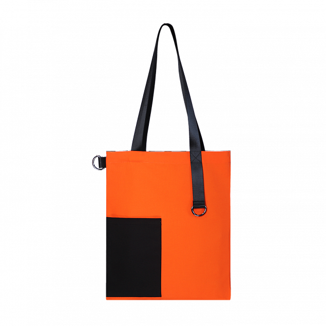 Шоппер Superbag Color (оранжевый с чёрным) с логотипом в Нефтекамске заказать по выгодной цене в кибермаркете AvroraStore