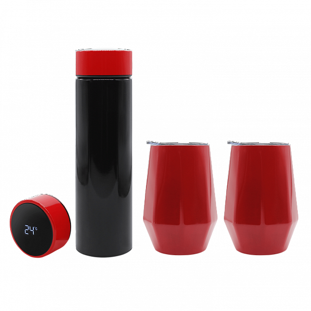 Набор Hot Box duo E2B grey (черный с красным) с логотипом в Нефтекамске заказать по выгодной цене в кибермаркете AvroraStore