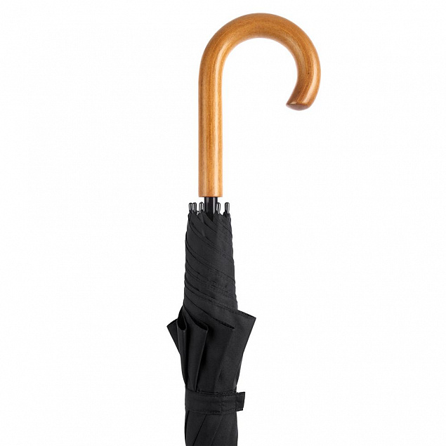 Зонт-трость Classic, черный с логотипом в Нефтекамске заказать по выгодной цене в кибермаркете AvroraStore